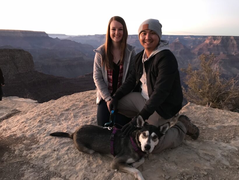 TNAA ambassadors hiking with their dog